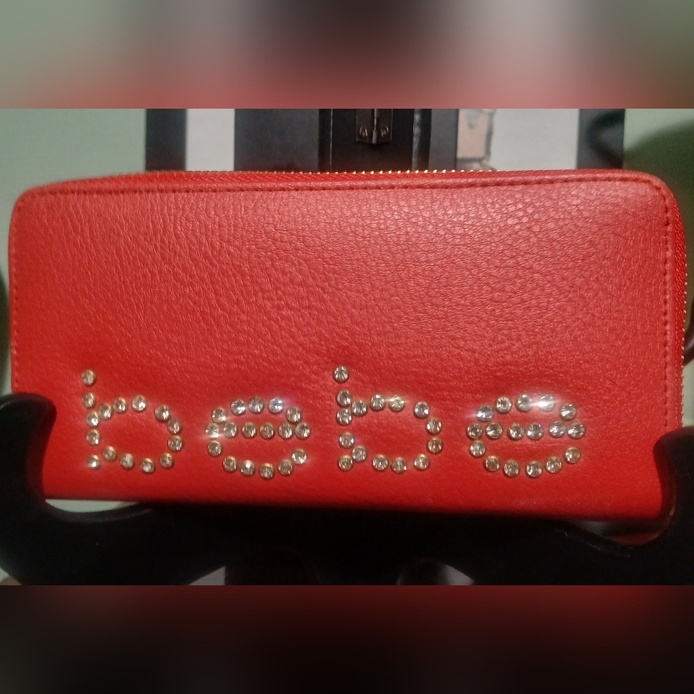 NWOT Bebe Jetta Wallet with Rhinestone Logo